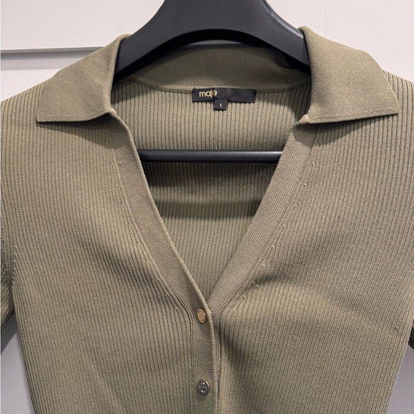 Maje short-sleeved knit ribbed top - Picture 3 of 3